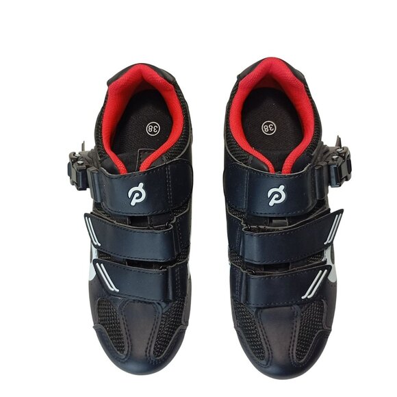 Peloton Cycling Shoes 38 EU Black & Red With Buckle Closure - Picture 3 of 10